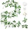 Full Pretty White Rose Garland, 6.2FT Artificial Floral Vines Spring White Flower Garland for Wedding Arch Table Centerpiece Decor Home Backdrop Wall Valentines Decoration